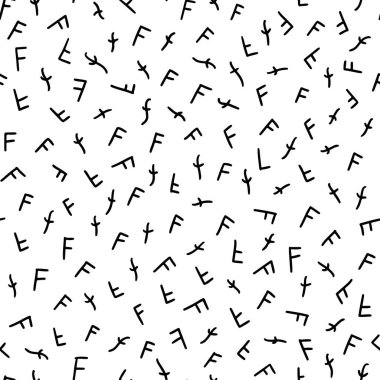 Siyah ve beyaz harf F, pürüzsüz desen, basit el çizimi harfler. Tekstil, duvar kağıdı, ambalaj, DIY projeleri için
