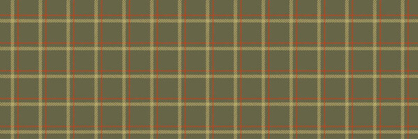 Бесшовный современный тартановый клетчатый узор середины века в оливково-зеленом с желтыми и красными полосами. Идеально подходит для дизайна обоев, обоев, упаковки, упаковки, моды и стильных ретро-текстильных проектов.