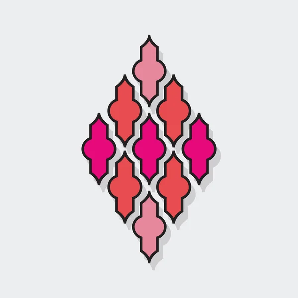 Emblemas Telhas Geométricas Laranja Rosa Definem Ícones Decoração Arte Parede — Vetor de Stock