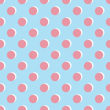 Modern ve modaya uygun kırmızı daireler, mavi arkaplan dizaynı üzerinde beyaz gölgeler 