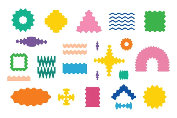 Modern Colorful Random Wavy Flat Blank Odd Shapes Emblems Icons Vector Graphics