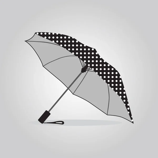 Cute Abstract Isolated Black Retro Classic Open Umbrella Icon Ground — Stock Vector