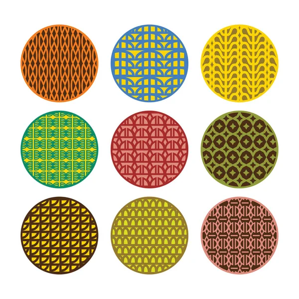 Trendy Colorful Modern Abstract Vivid Assorted Circle Art Deco Pattern Royalty Free Stock Vectors