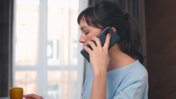 Menedżer Projektu Call Center Wsparcie Rozmowy Klientami Telefon Komórkowy Projekcie — Wideo stockowe