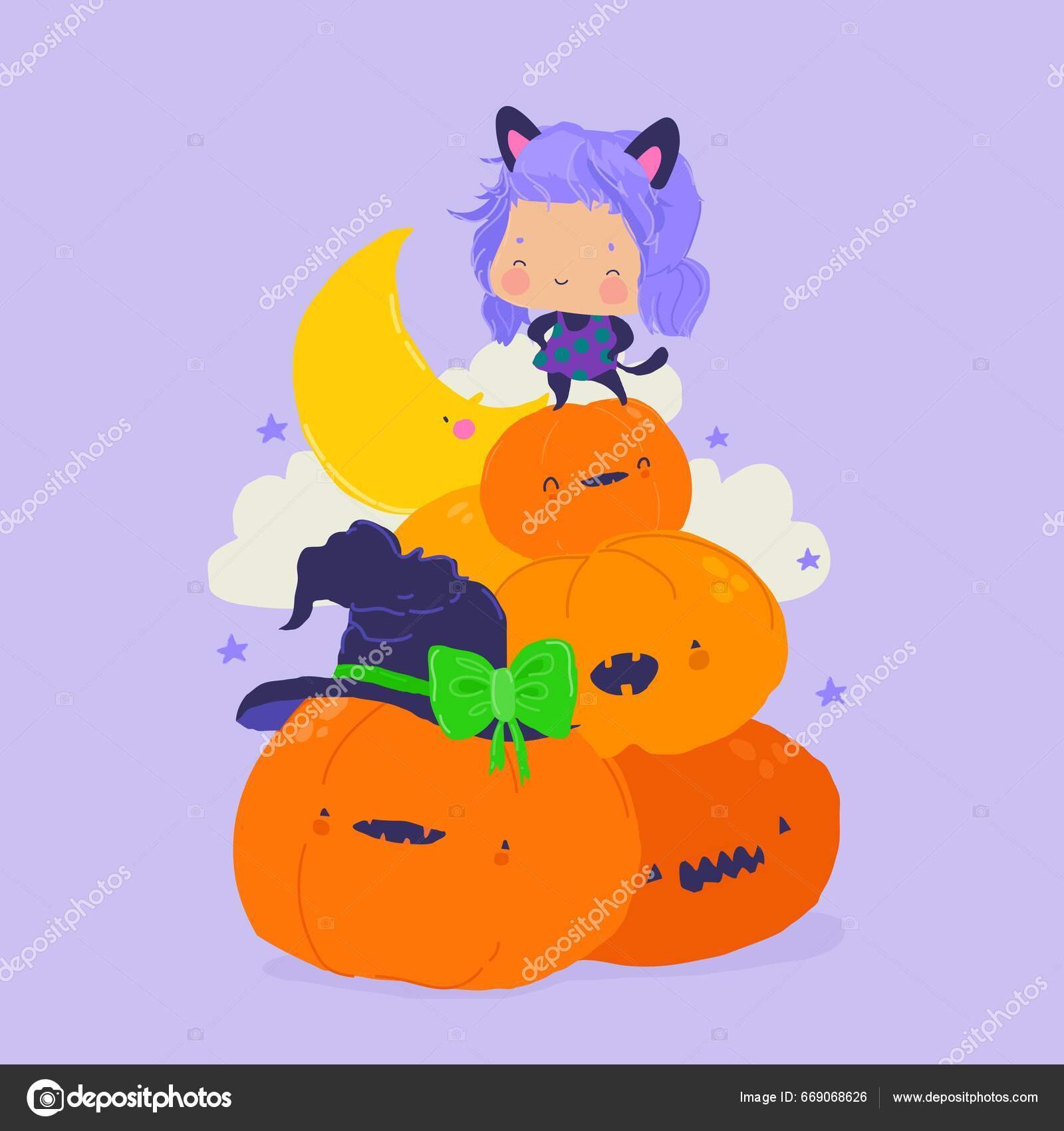 Witch's Halloween Pumpkin Magic Gif Animated Cartoon Character PNG Images