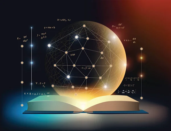 Księga Technologii Opartych Wiedzy Pomysły Formuła Matematyki Informacji Wektor Obrazu — Wektor stockowy