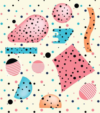  Renkli, pürüzsüz Memphis desenli arka plan, 80 'ler - 90' lar tasarım tarzı. Moda. Vektör illüstrasyonu