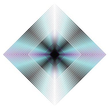 Parlak çizgilerle donatılmış, soyut kare şeklindeki teknoloji elemanı. Dekorasyon için modern grafik tasarım ögesi