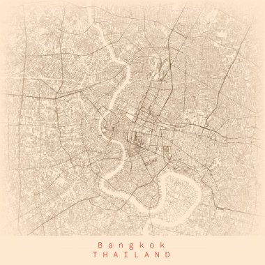 Bangkok Şehri Şehir Sokakları Yol Haritası, Bangkok Tayland 'ın detaylı sokak haritası, ev veya ofis için yüksek kaliteli basılabilir duvar resimleri.