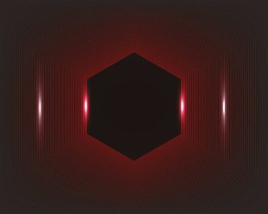 Karanlık üzerine teknoloji soyut şablon geçmişi. Parlak altıgen süslemeli modern pankartlar. Grafik tasarım ögesi
