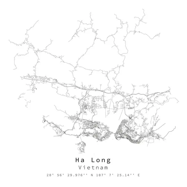 Long Βιετνάμ Αστική Λεπτομέρεια Δρόμοι Χάρτης Διανυσματικό Στοιχείο Πρότυπο Εικόνα — Διανυσματικό Αρχείο