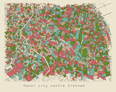 Hanoi Vietnam şehir merkezi, Şehir Detaylı Caddeler Yol Haritası, vektör element şablonu resim pazarlama, ürün, duvar sanatı ve poster baskıları.  