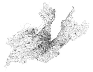 Cenevre İsviçre, doğru harita, ayrıntılı caddeler yol haritası, düzenlenebilir vektör element şablonu resim pazarlama, ürün, duvar sanatı