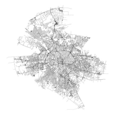 Bükreş Romanya, doğru harita, ayrıntılı Sokaklar Yol Haritası, pazarlama, ürün ve duvar sanatı için düzenlenebilir vektör element şablonu