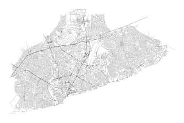 Accra Gana, doğru harita, detaylı Sokaklar Yolları Haritası, pazarlama, ürün, duvar sanatı için düzenlenebilir vektör şablonu resmi