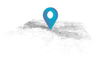 Quito Ekvador, izometrik detay Sokaklar Yol Haritası konum kodu, element resmi 