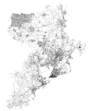 Qingdao Çin, doğru harita, detaylı cadde yolları haritası, düzenlenebilir vektör element şablonu resim pazarlama, ürün, duvar sanatı