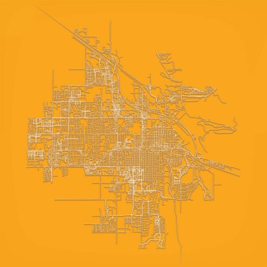 Montana 'daki Bozeman Şehri Birleşik Devletler yol haritası, vektör çizim resmi