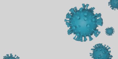 Covid 19 Coronavirus hastalığı. 3d oluşturma