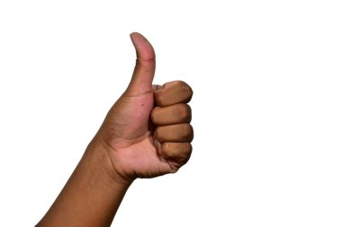 Beyaz bir arkaplanda el hareketi izole