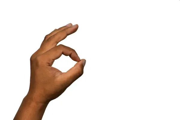 Beyaz arkaplanda erkek eli