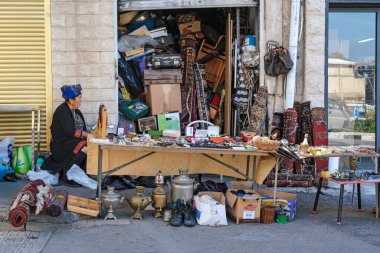 Haifa, Israel - November 24, 2022: Flea market in Haifa.