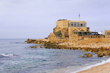 Caesarea, Israel - 21 Kasım 2022: Antik Caesarea, Arkeoloji Ulusal Parkı.