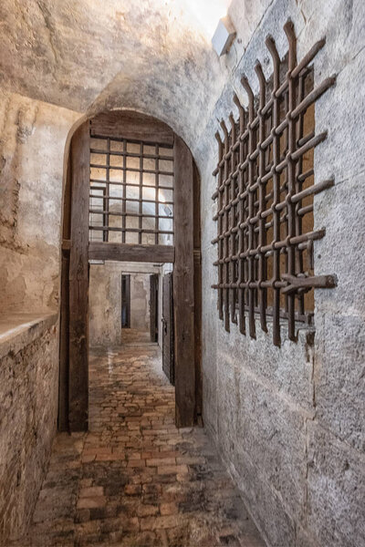 Venice, Italy - June 22, 2023: Doge's palace prison interior.