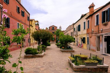 Venedik, İtalya - 22 Haziran 2023 Murano adasının manzarası.