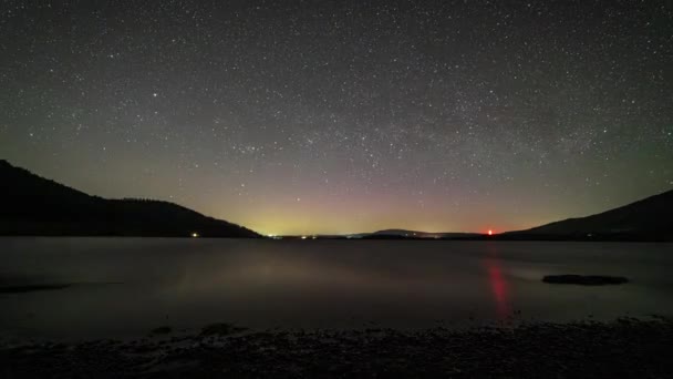 Laps Temps Ciel Nocturne Dessus Lac Bassenthwaite Dans District Lac — Video