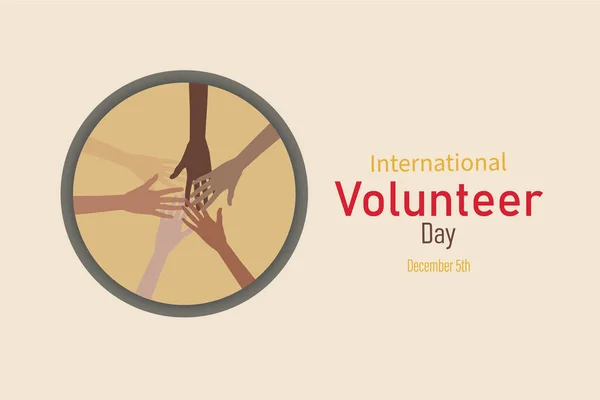 Vector Illustration Theme International Volunteer Day December 포스터 — 스톡 벡터