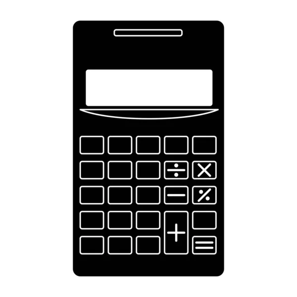 Isolated Silhouette Calculator Office Supply Icon Vector Illustration — Stock Vector