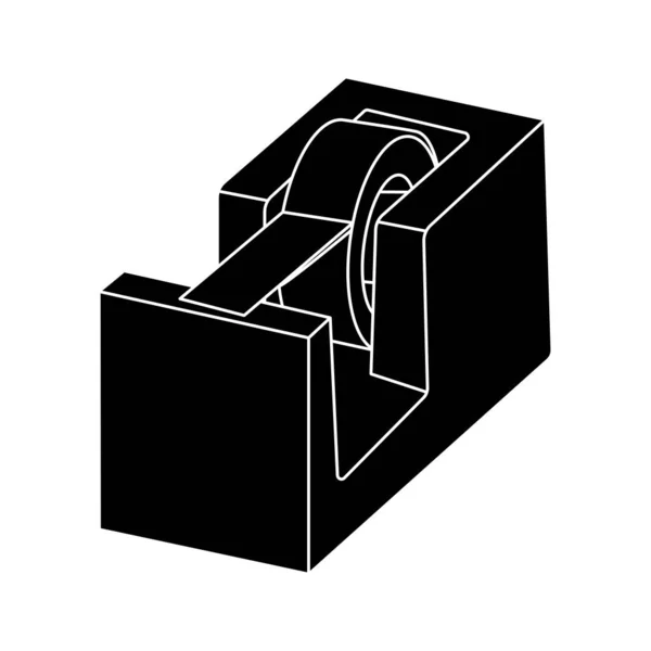 Silhouette Isolée Ruban Icône Fournitures Bureau Illustration Vectorielle — Image vectorielle