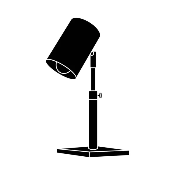 Silhouette Isolée Lampe Icône Fournitures Bureau Illustration Vectorielle — Image vectorielle