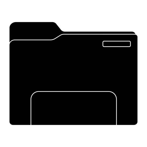 Silhouette Isolée Dossier Icône Fournitures Bureau Illustration Vectorielle — Image vectorielle