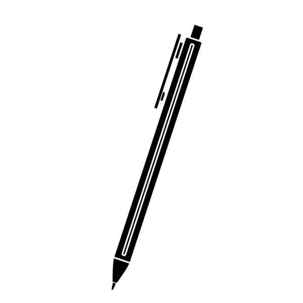 Isolierte Silhouette Eines Kugelschreibers Office Supply Icon Vector Illustration — Stockvektor