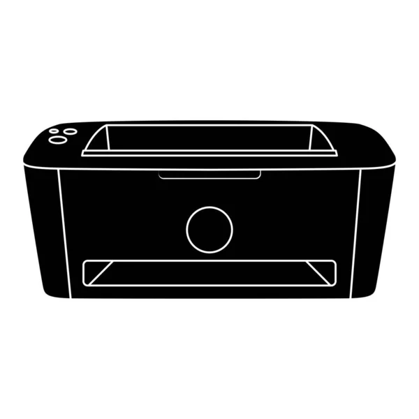 Silhueta Isolada Uma Impressora Ícone Fonte Escritório Ilustração Vetorial — Vetor de Stock