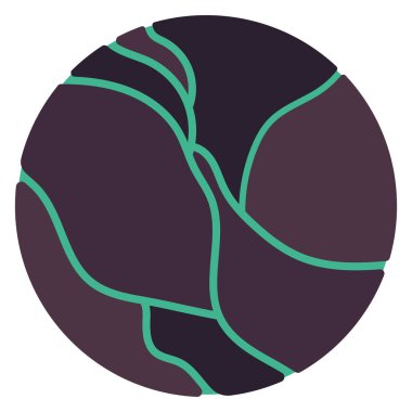 İzole edilmiş renkli bilim kurgu fantezi gezegeni ikon vektör illüstrasyonu