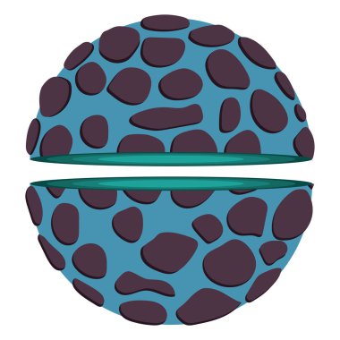 İzole edilmiş renkli bilim kurgu fantezi gezegeni ikon vektör illüstrasyonu