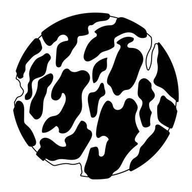 Bilim kurgu gezegen ikonu Vektör illüstrasyonunun izole edilmiş silueti