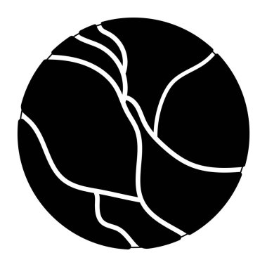 Bilim kurgu gezegen ikonu Vektör illüstrasyonunun izole edilmiş silueti