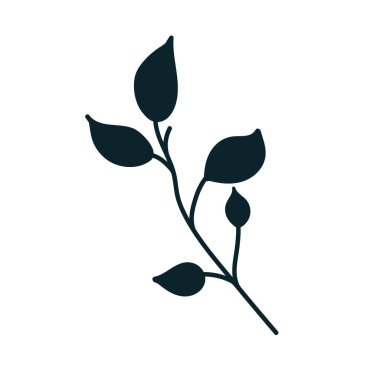 Yaprak ikonu Vektör illüstrasyonunun izole edilmiş silueti