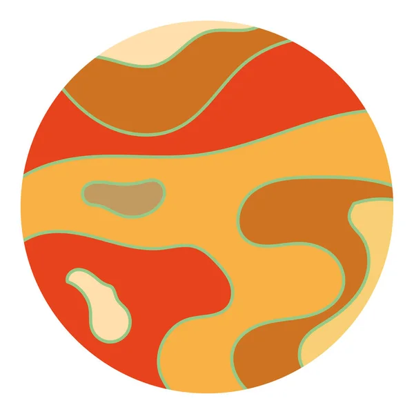 Isolé Couleur Science Fiction Fantaisie Planète Icône Illustration Vectorielle — Image vectorielle