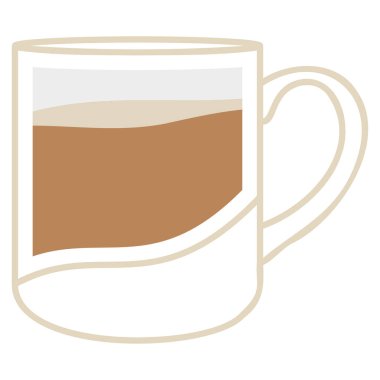 Soyut renkli kahve fincanı ikonu illüstrasyonu