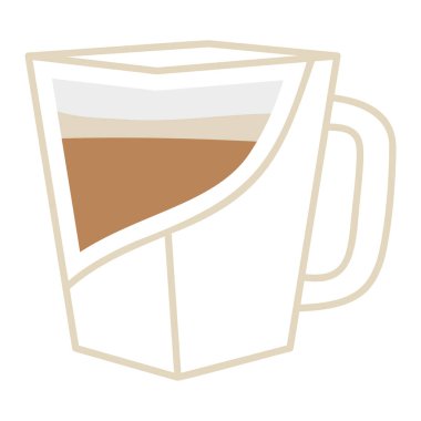 Soyut renkli kahve fincanı ikonu illüstrasyonu