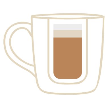 Soyut renkli kahve fincanı ikonu illüstrasyonu