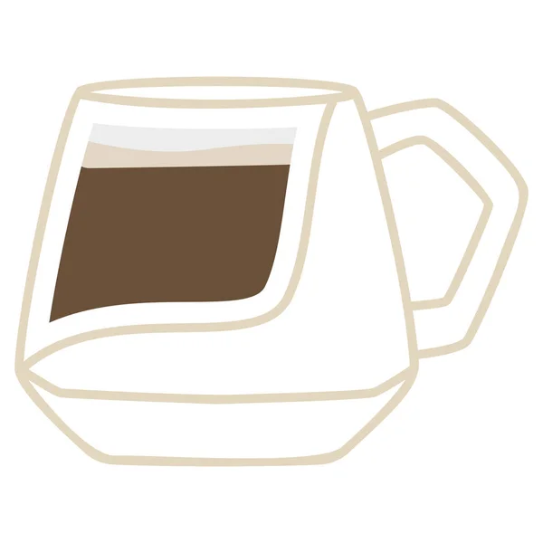 Isolerad Färgad Abstrakt Kaffe Kopp Ikon Vektor Illustration — Stock vektor