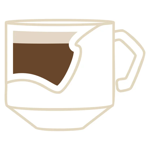 独立した色の抽象的なコーヒーカップのアイコンベクトルイラスト — ストックベクタ
