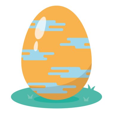 Renkli Paskalya yumurtası ikonu Vektör illüstrasyonuName