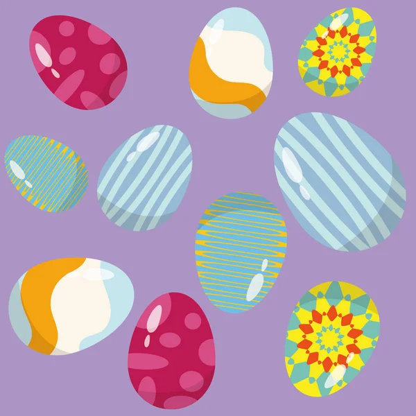 Easter Eggs Seamless Pattern Background Illustrazione Vettoriale — Vettoriale Stock
